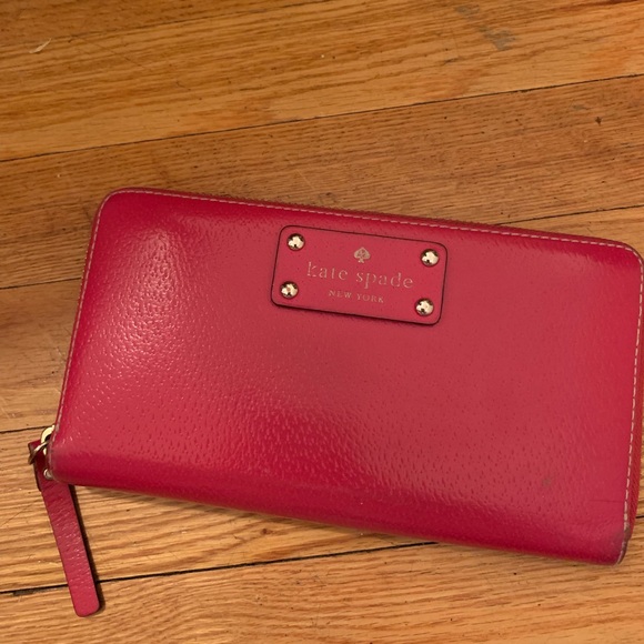 kate spade Handbags - Pink, leather, zip-around, Kate Spade wallet kate spade Handbags - Pink, leather, zip-around, Kate Spade wallet